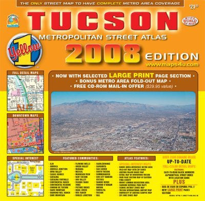 Tucson Metropolitan Street Atlas - 2008 Edition (Yellow 1 Series of Maps and Atlases) - Wide World Maps & MORE! - Book - Wide World Maps & MORE! - Wide World Maps & MORE!