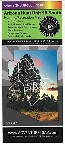 Arizona Hunt Unit 5B-South Hunting/Recreation Map - Wide World Maps & MORE! - Map - Adventure iDiaz Maps - Wide World Maps & MORE!