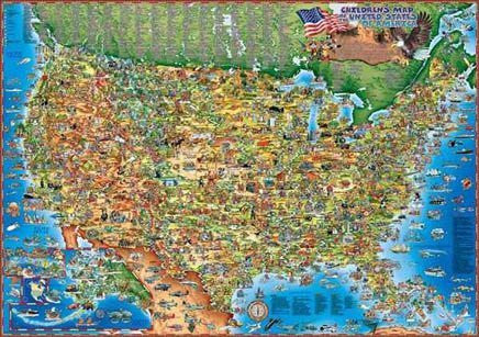 Children's Maps of the United States (Dino's Illustrated Maps) - Wide World Maps & MORE! - Map - Universal Map Enterprises - Wide World Maps & MORE!