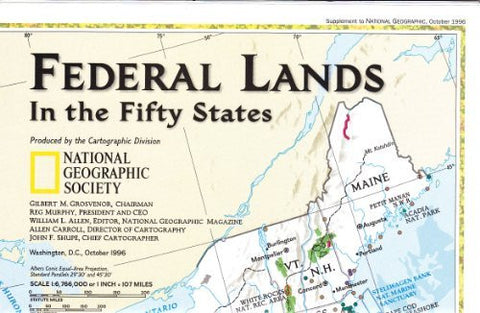 Federal Lands in the Fifty States/United States the Physical Landscape - Wide World Maps & MORE! - Office Product - National Geographic - Wide World Maps & MORE!