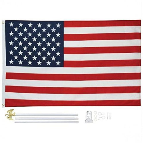 B&F GFLGKIT United States Flag & Pole Kit, 5' by 3' - Wide World Maps & MORE! - Lawn & Patio - B&F - Wide World Maps & MORE!