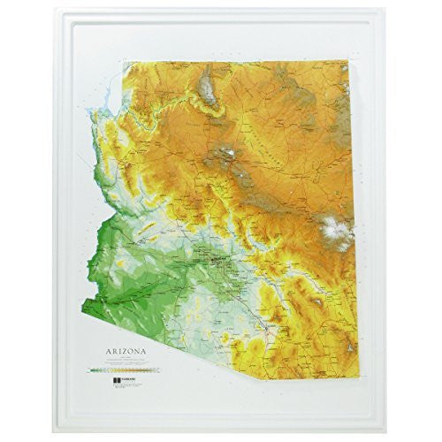 Hubbard Scientific Raised Relief Map 961 Arizona State Map Unframed - Wide World Maps & MORE! - Map - American Educational Products - Wide World Maps & MORE!