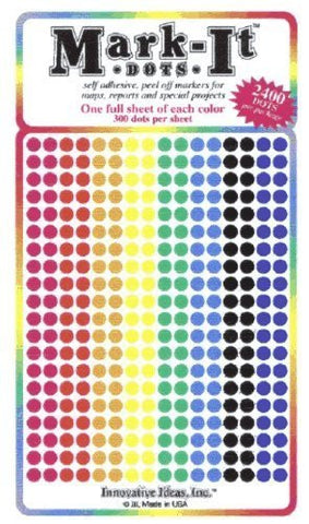 Small 1/8" removable Mark-it brand dots for maps, reports or projects - eight opaque colors pack - Wide World Maps & MORE! - Office Product - Innovative Ideas - Wide World Maps & MORE!