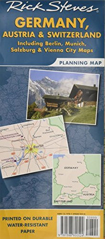Rick Steves' Germany, Austria, and Switzerland Map: Including Berlin, Munich, Salzburg and Vienna City - Wide World Maps & MORE! - Book - Brand: Avalon Travel Publishing - Wide World Maps & MORE!