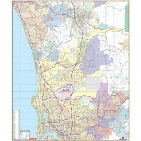 Universal Map 762552271 San Diego CA North Vicinity Wall Map Railed - Wide World Maps & MORE! - Office Product - Universal Map - Wide World Maps & MORE!