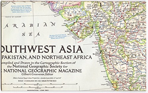 Southwest Asia, India, Pakistan, and Northeast Africa (National Geographic Magazine, Vol. CI, No. 6, June 1952) - Wide World Maps & MORE! - Book - Wide World Maps & MORE! - Wide World Maps & MORE!