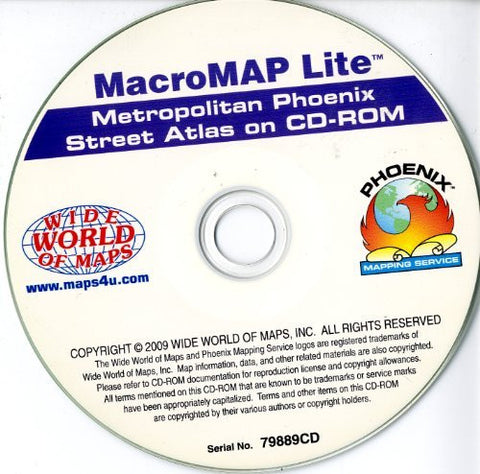 MacroMAP Lite Metropolitan Phoenix Street Atlas on CD-ROM - Wide World Maps & MORE! - Software - Yellow1 - Wide World Maps & MORE!