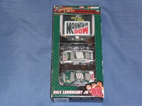 2008 NASCAR Winner's Circle . . . Dale Earnhardt Jr. #88 Mountain Dew Old School 2-Car 1/64 Diecast Set . . . Includes 1/24 Scale Hood - Wide World Maps & MORE! - Toy - Winners Circle - Wide World Maps & MORE!