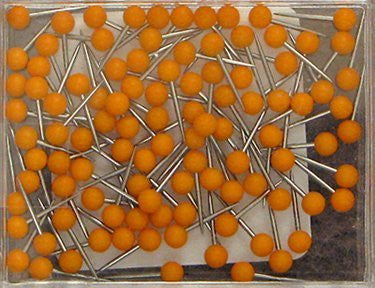 1/16 Inch Map Tacks - Orange (100 pins per box) - Wide World Maps & MORE! - Office Product - Moore - Wide World Maps & MORE!