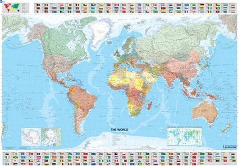 Michelin Map The World 13701 (Gloss Laminated, Rolled) (Maps/Wall) - Wide World Maps & MORE! - Map - Michelin - Wide World Maps & MORE!