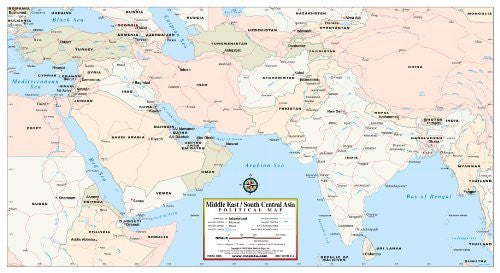 Middle East / South Central Asia Political Map - Wide World Maps & MORE! - Map - Wide World Maps & MORE! - Wide World Maps & MORE!
