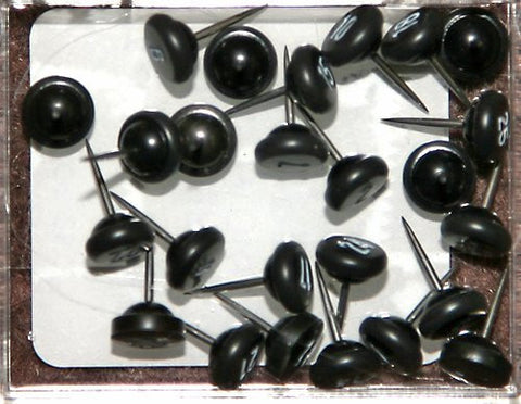 Numbered Map Tacks - Black With White Numbers (4 boxes of 25: numbers 1-100) - Wide World Maps & MORE! - Office Product - Moore - Wide World Maps & MORE!