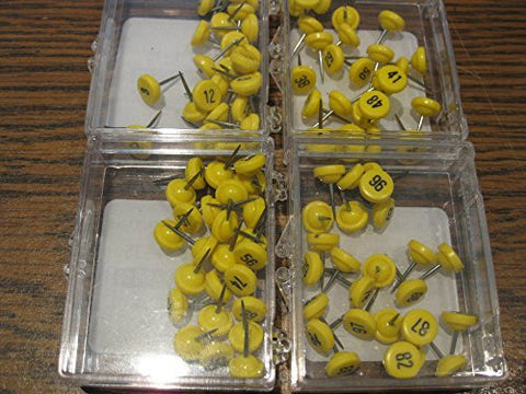 Yellow Numbered Map Pins 1-100 - Wide World Maps & MORE! - Office Product - Moore - Wide World Maps & MORE!