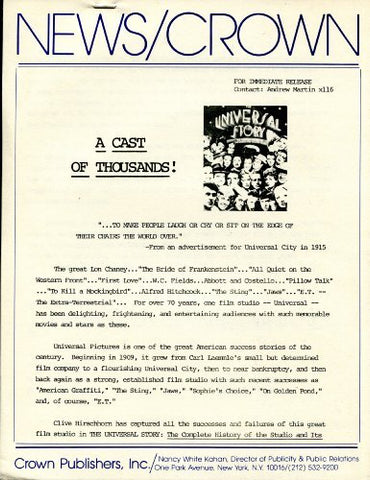The Universal Story: The Complete History of the Studio and Its 2,641 Films - Wide World Maps & MORE! - Book - Crown - Wide World Maps & MORE!