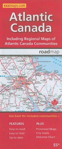 Atlantic Canada Road Map - Wide World Maps & MORE! - Book - MapArt - Wide World Maps & MORE!