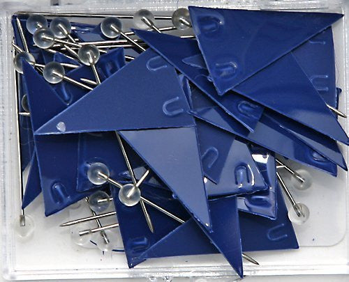 Dark Blue Pennant Map Push Pins - Wide World Maps & MORE! - Office Product - Moore - Wide World Maps & MORE!
