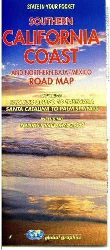 Southern California Coast and Northern Baja/Mexico Road Map Gloss Laminated - Wide World Maps & MORE! - Map - Global Graphics - Wide World Maps & MORE!