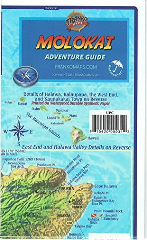 Molokai Hawaii Adventure & Dive Guide Franko Maps Waterproof Map - Wide World Maps & MORE! - Book - FrankosMaps - Wide World Maps & MORE!