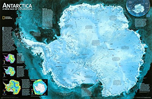 Antarctica Satellite Map Poster 31 × 20in - Wide World Maps & MORE!
