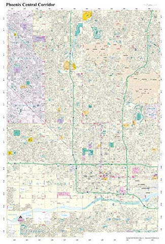 Phoenix Central Corridor Full-Size Dry Erase Ready-to-Hang - Wide World Maps & MORE!