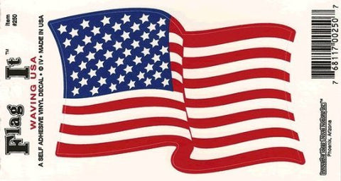 USA Waving Flag Decal for Auto, Truck, or Boat 1-Pack - Wide World Maps & MORE! - Lawn & Patio - Flag It - Wide World Maps & MORE!