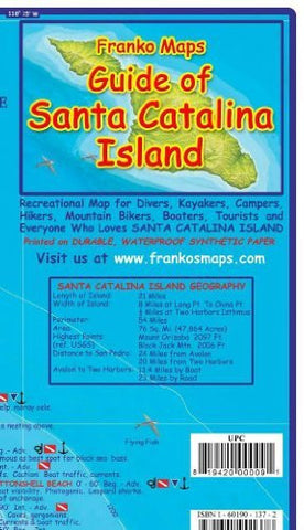 Santa Catalina Island California Adventure & Dive Guide Franko Maps Waterproof Map - Wide World Maps & MORE! - Book - Wide World Maps & MORE! - Wide World Maps & MORE!