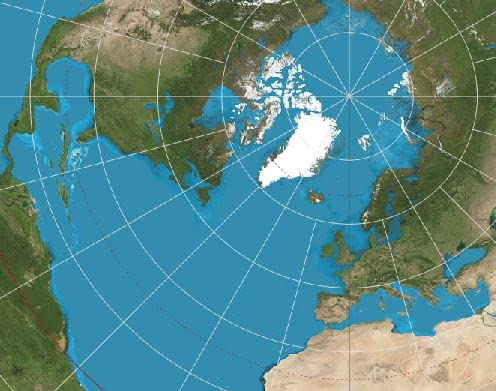 Polar Azimuthal Equidistant Projection Map of the Earth - Wide World Maps & MORE!