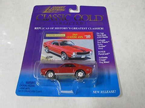 Johnny Lightning Classic Gold Collection 1969 Custom AMX #10 Red and Black - Wide World Maps & MORE! - Toy - Johnny Lightning - Wide World Maps & MORE!
