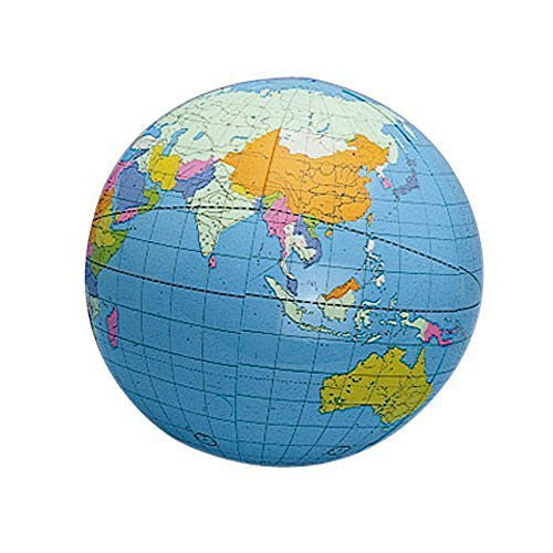 Inflatable 11 World Globe Beach Ball by Kid Fun - Wide World Maps & MORE! - Toy - Kid Fun - Wide World Maps & MORE!