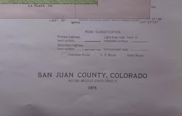 San Juan County Colorado Topographic map (folded) [Map] USGS-Reston - Wide World Maps & MORE!