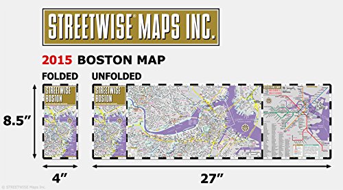 Streetwise Boston Map - Laminated City Center Street Map of Boston, Massachusetts - Folding pocket size travel map with MBTA subway map & trolley lines [Archival Copy] - Wide World Maps & MORE!