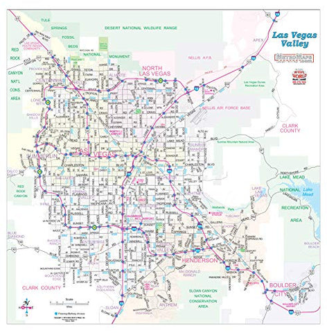 Las Vegas Valley Arterial Streets Wall Map Dry Erase Ready-to-Hang - Wide World Maps & MORE! - Map - Wide World Maps & MORE! - Wide World Maps & MORE!