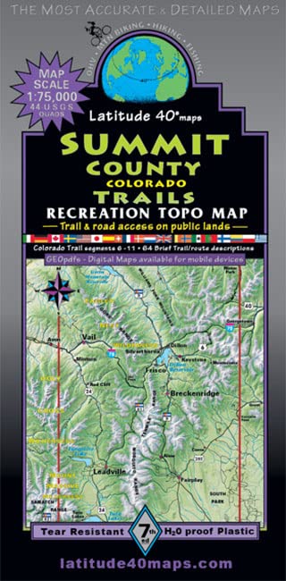 Summit County Colorado Trails Recreation Topo Map - 7th Edition - Wide World Maps & MORE!