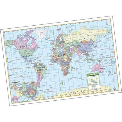 Rolled Map - Laminated Style: World - Wide World Maps & MORE! - Furniture - Universal Map - Wide World Maps & MORE!