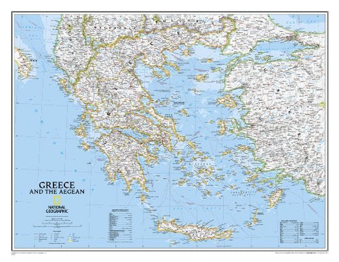 Greece Classic [Ready-to-Hang] (National Geographic Reference Map) - Wide World Maps & MORE!
