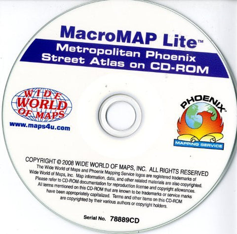 MacroMAP Lite Metropolitan Phoenix Street Atlas on CD-ROM - Wide World Maps & MORE! - Software - Yellow1 - Wide World Maps & MORE!