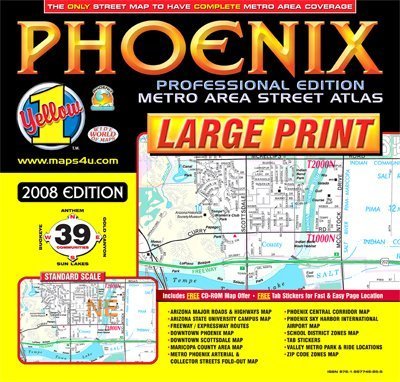 Phoenix PROFESSIONAL Metro Area Street Atlas (Yellow 1 Series of Maps and Atlases) (Yellow1 Series of Maps and Atlases) [Map] - Wide World Maps & MORE!