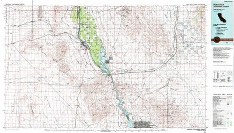 Needles California - Arizona 1:100,000-scale USGS Topographic Map: 30 X 60 Minute Series (1985) - Wide World Maps & MORE!