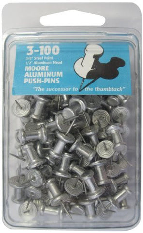 Moore Push-Pin Aluminum Push Pins - Wide World Maps & MORE! - Art and Craft Supply - Moore Push-Pin - Wide World Maps & MORE!