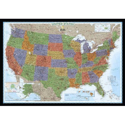 United States Decorator Wall Map Map Type: Laminated (30" x 43") - Wide World Maps & MORE! - Office Product - National Geographic Maps - Wide World Maps & MORE!