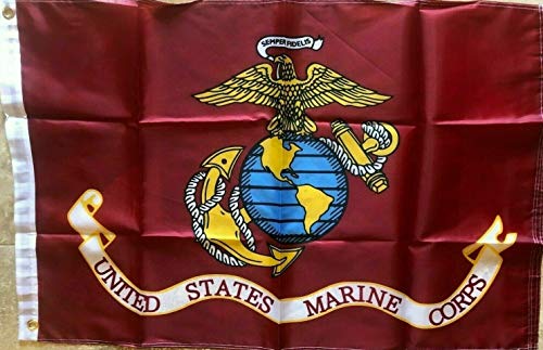 United States Marine Corps Official Flag Single Side 5'Ã—3' Rough Tex 150D Nylon - Wide World Maps & MORE!