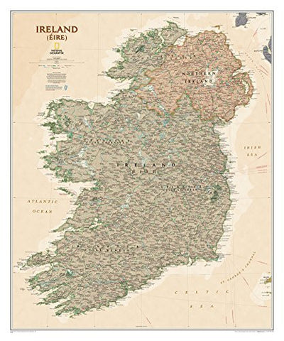 National Geographic Ireland Executive Style Poster 30 x 36in - Wide World Maps & MORE! - Home - Generic - Wide World Maps & MORE!