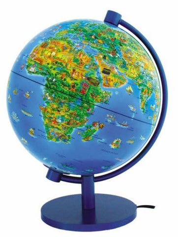 Dinoz Illustrated World Globe 11" Illuminated (Dino's Illustrated Globes) - Wide World Maps & MORE! - Book - Wide World Maps & MORE! - Wide World Maps & MORE!