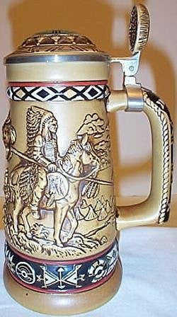 Indians of the American Frontier Stein ( By Avon 1988 ) - Wide World Maps & MORE! - Kitchen - Indians of the American Frontier stein - Wide World Maps & MORE!