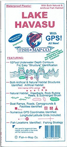 Lake Havasu Improved! with Fisheries Improvement Project Including GPS Fish Habitat Locations! - Wide World Maps & MORE! - Map - Fish-N-Map - Wide World Maps & MORE!