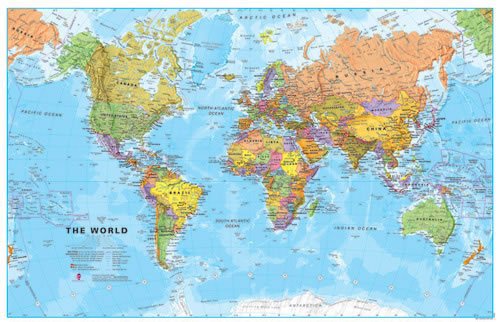 Medium World Wall Map (Political) - Wide World Maps & MORE!