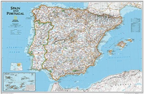 Spain & Portugal Classic Wall Map Dry Erase Ready-to-Hang - Wide World Maps & MORE!