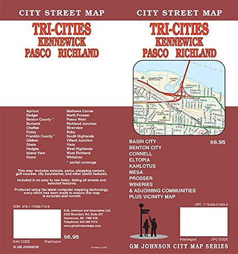 Kennewick / Pasco / Richland, Washington Street Map GM Johnson - Wide World Maps & MORE!