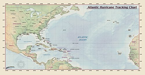 Atlantic Ocean Hurricanes Tracking Wall Map (70"×36") Laminated - Wide World Maps & MORE! - Map - Wide World Maps & MORE! - Wide World Maps & MORE!