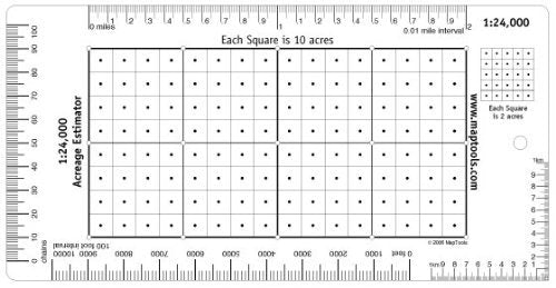 Acreage Estimator for 1:24,000 Scale Maps - Wide World Maps & MORE! - Sports - Map Tools - Wide World Maps & MORE!